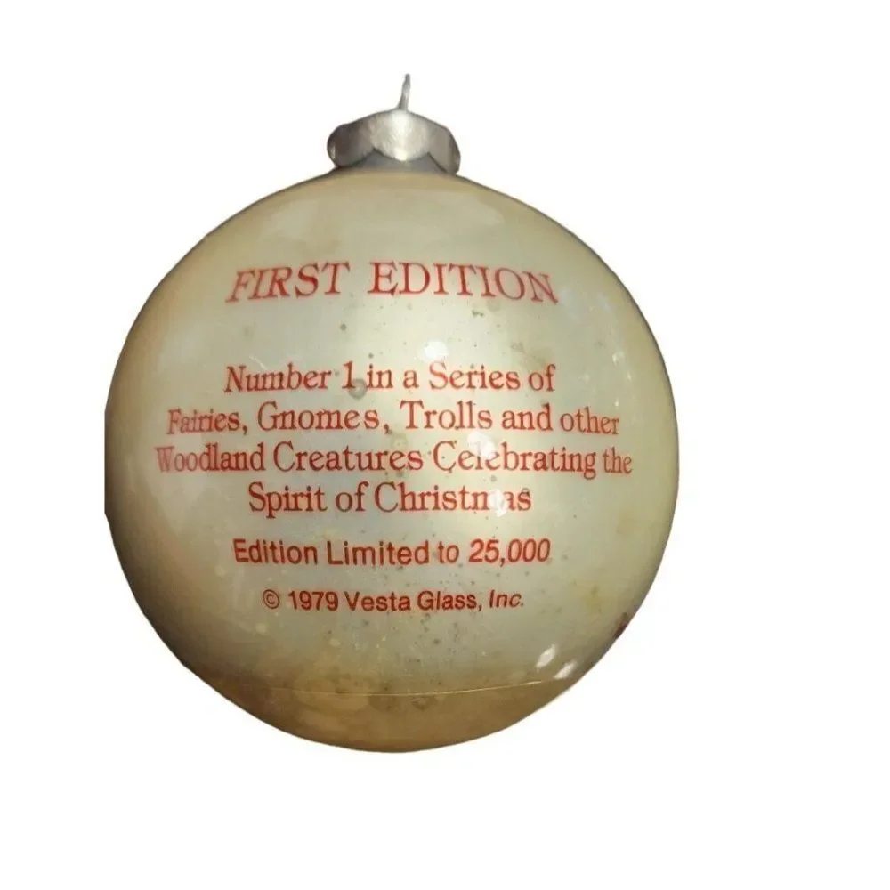 1979 First Edition Number 1 Vesta Glass Christmas Ornament, Vintage